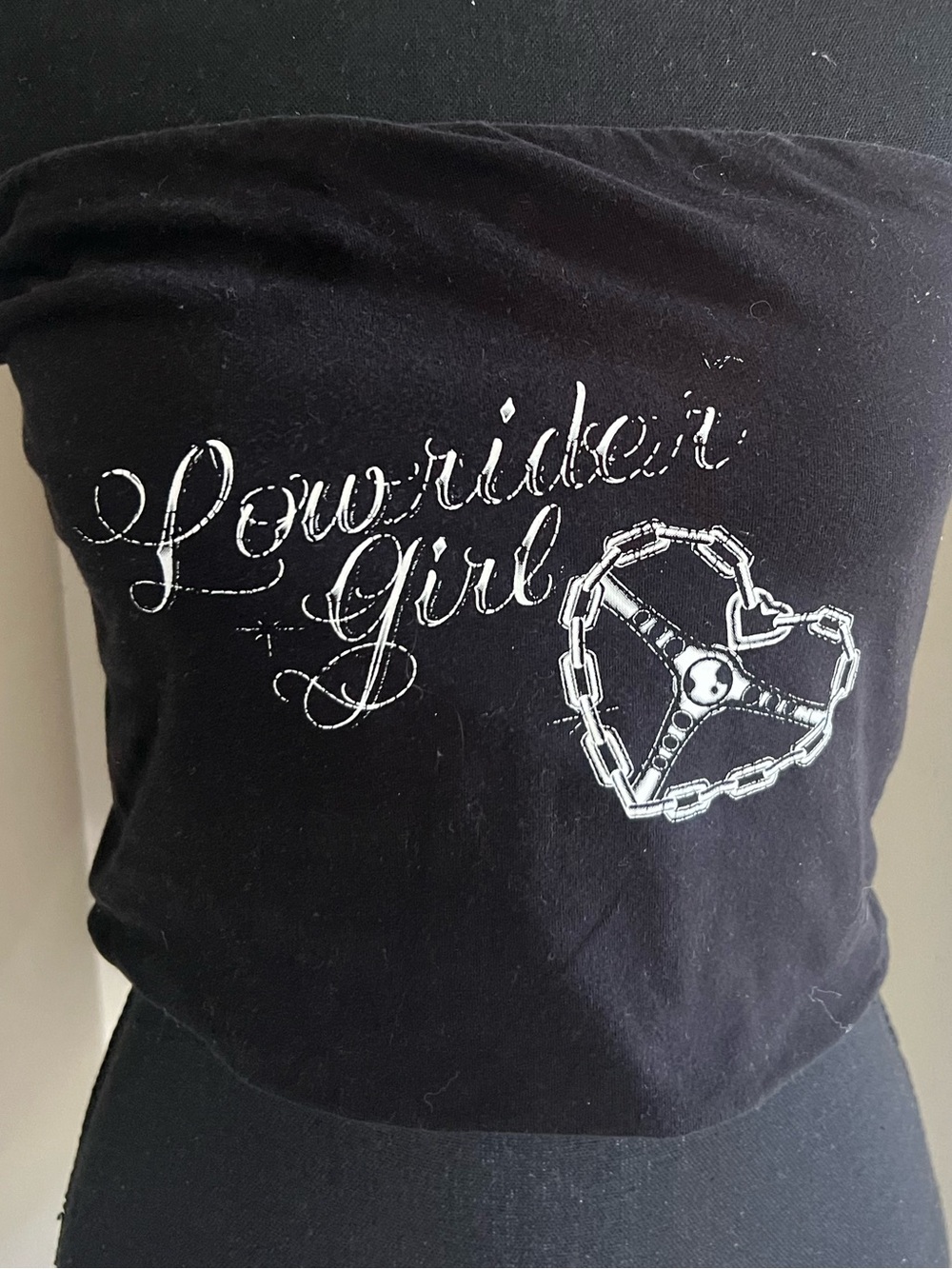 Atmosphere Black Strapless 'Lowrider Girl' Graphic Tube Top